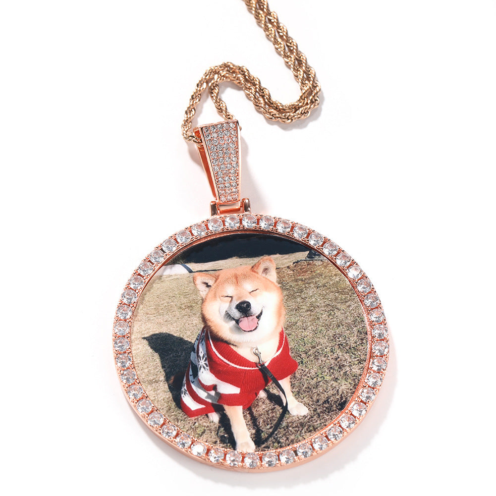 Pendentif photo rond personnalisé
