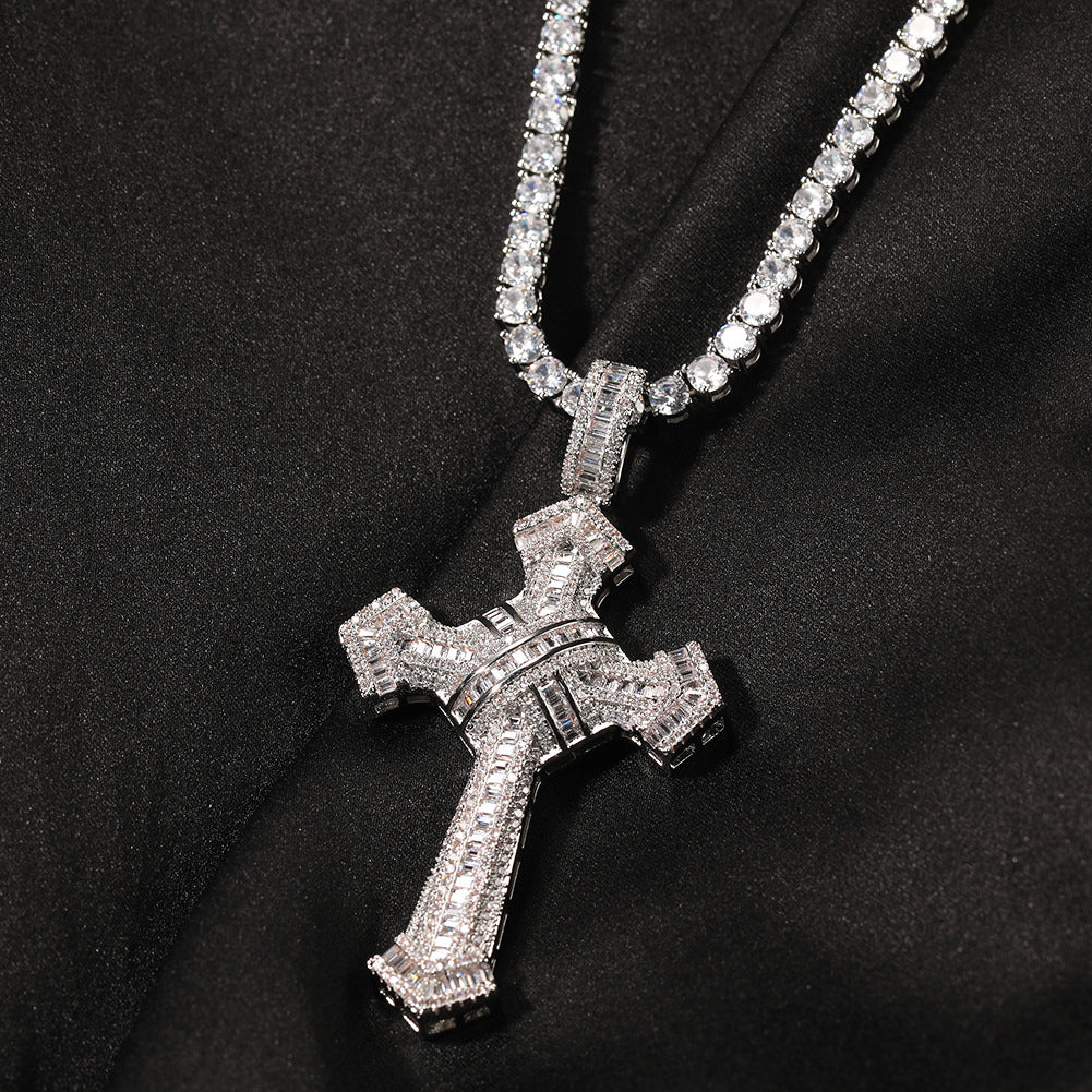 baguette cross pendant charms