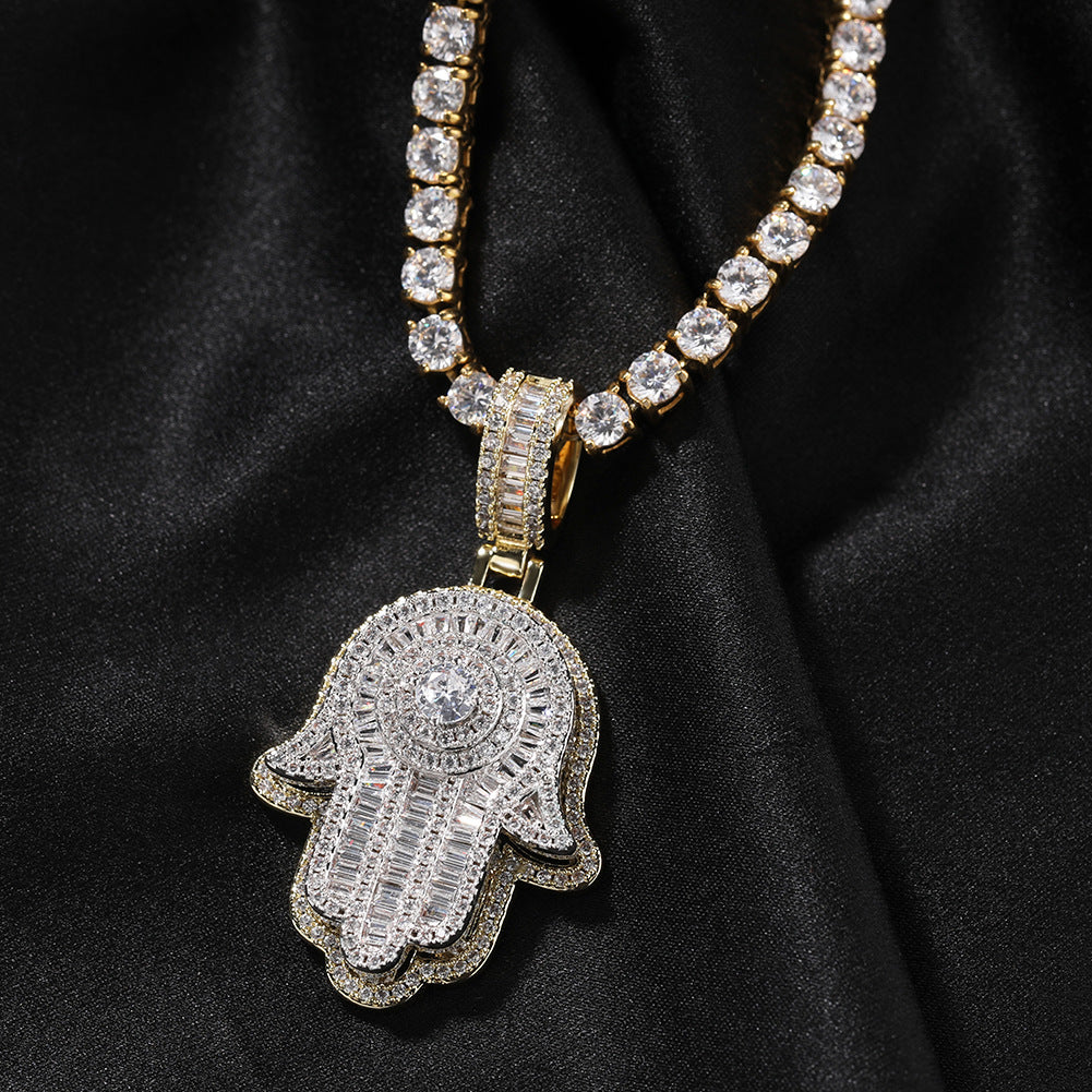 Double Layer Hamsa Hand Gold Plated Charms and Pendants