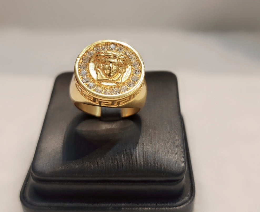 Gold plated Medusa ring