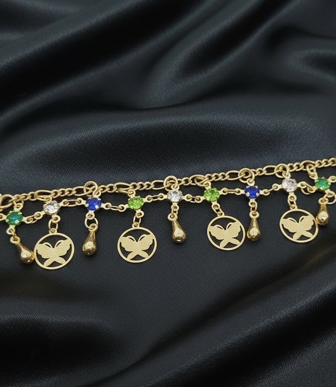 Fashionable gold plated anklet