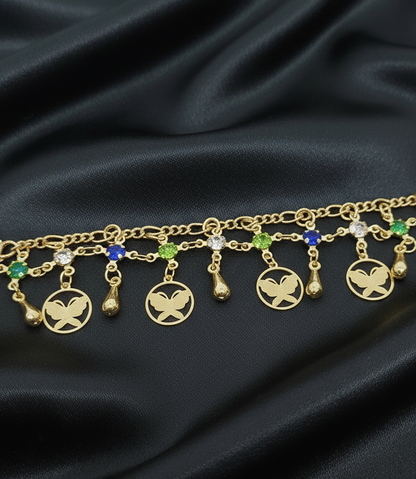 Fashionable gold plated anklet