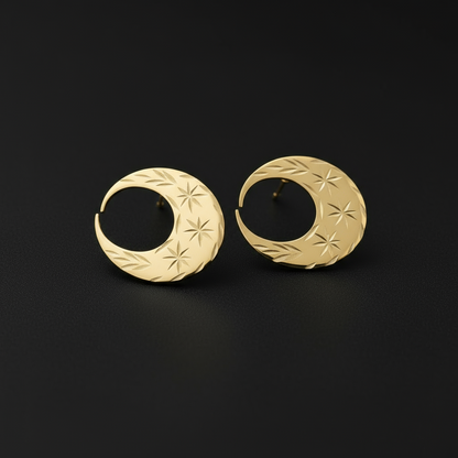 18k Real Gold Nattiyan Classic Earrings (Sizes Available)