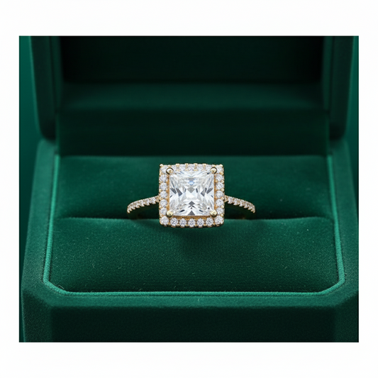 ਅਸਲੀ ਸੋਨੇ ਦੀ ਵਰਗ ਆਕਾਰ ਦੀ ਅਮਰੀਕੀ ਰਿੰਗ