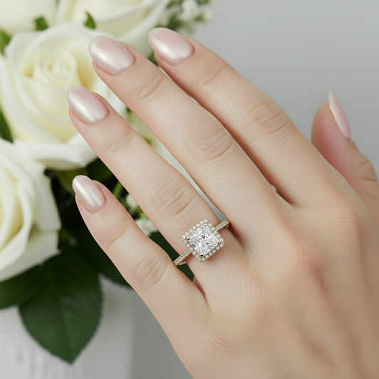 ਅਸਲੀ ਸੋਨੇ ਦੀ ਵਰਗ ਆਕਾਰ ਦੀ ਅਮਰੀਕੀ ਰਿੰਗ