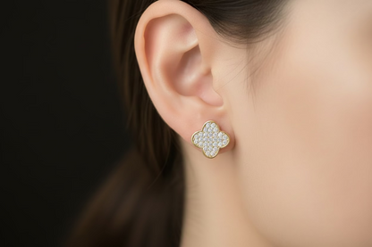 Magnetic(non piercing)Clover Stud Earrings