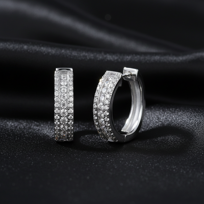 Créoles en argent véritable et moissannite