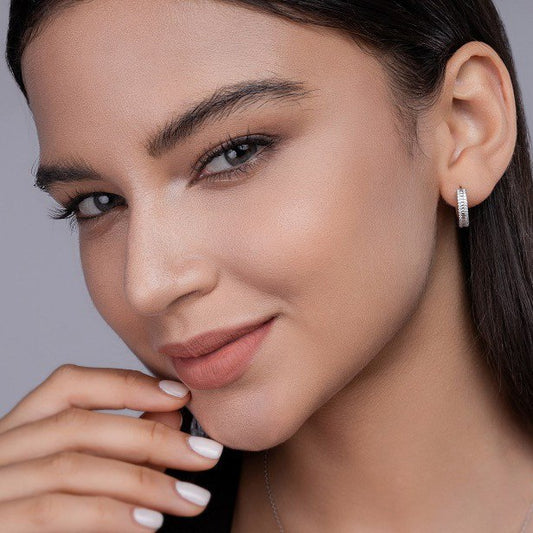 Real Silver Moissannite Hoops