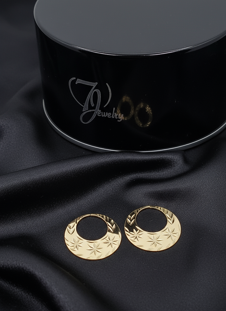 18k Real Gold Nattiyan Classic Earrings (Sizes Available)