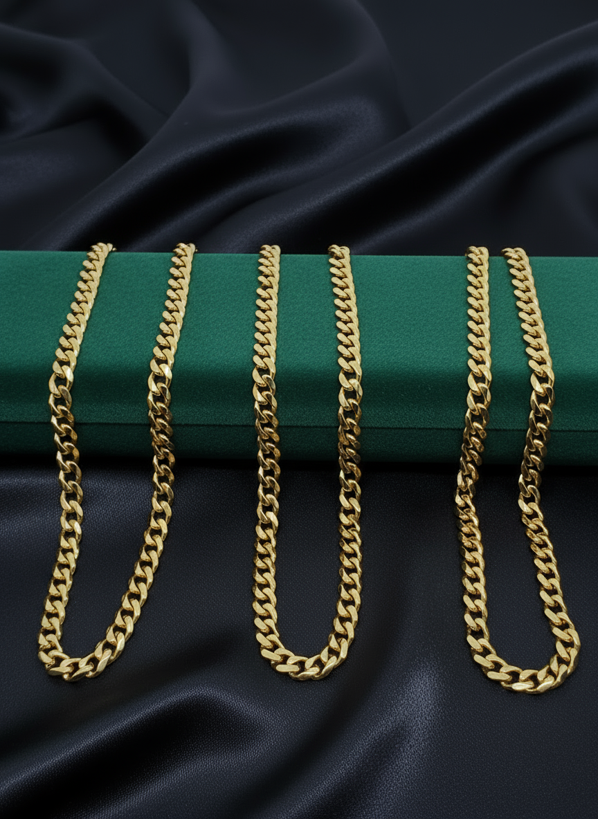 Miami cuban link gold plated unisex chain