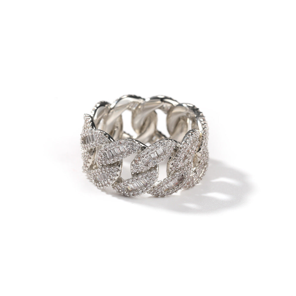 bling iced out cz men's miami cuban baguette crush mens ring