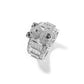 18K Gold Iced Out Cz Cute Teddy Bear Diamond Adjustable Promise Index Ring