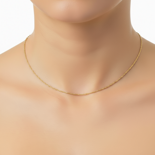 ਅਸਲੀ ਸੋਨੇ ਦੀ ਸਪੀਗਾ ਚੇਨ (1.05mm)