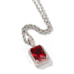 Iced Cz Cubic Zirconia Cz Pendant Pink/Blue/Green/Red Square Fluorescent Gem Pendant Necklace