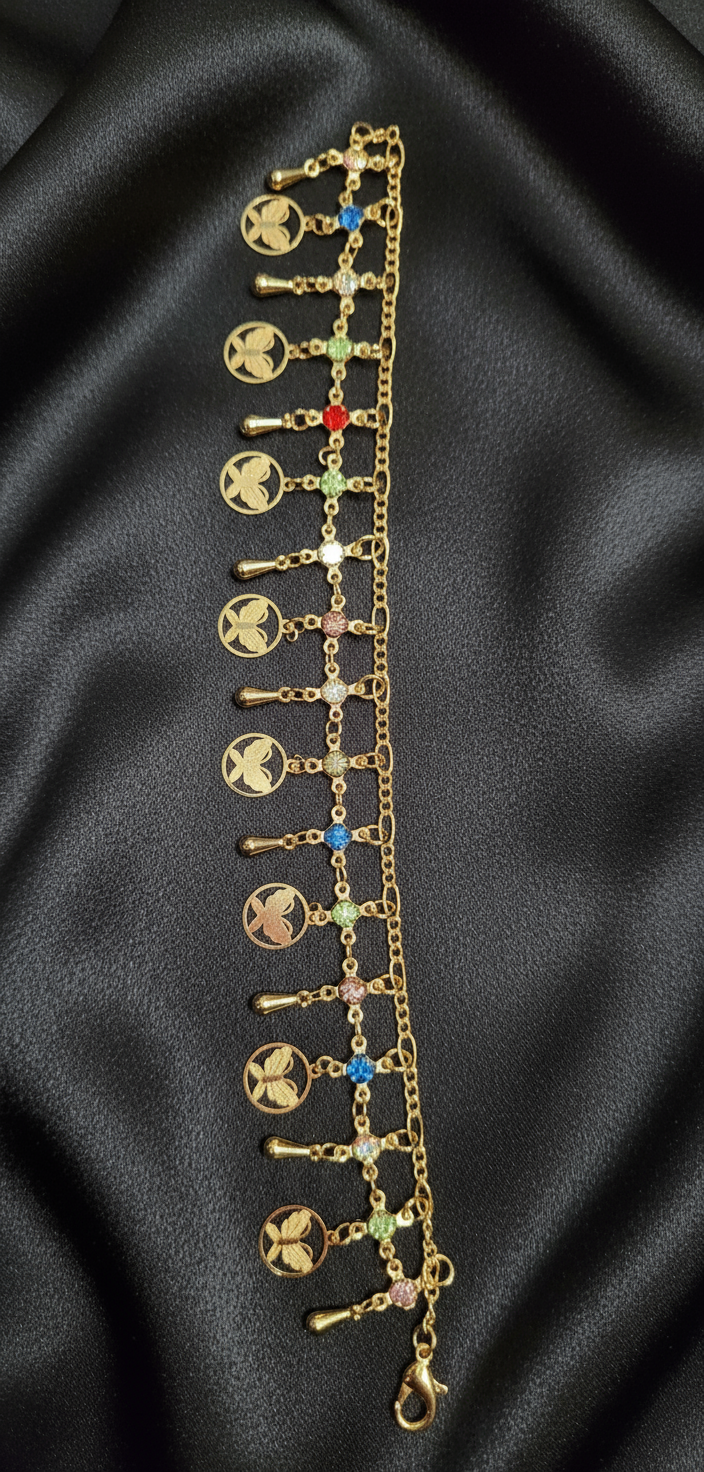 Fashionable gold plated anklet