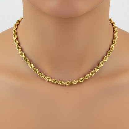 ਅਸਲੀ ਸੋਨੇ ਦੀ ਰੱਸੀ ਦੀ ਚੇਨ (5.4mm)