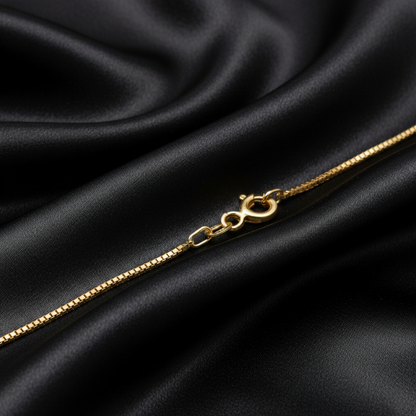 ਅਸਲੀ ਸੋਨੇ ਦੀ ਡੱਬੀ ਚੇਨ (0.6mm)