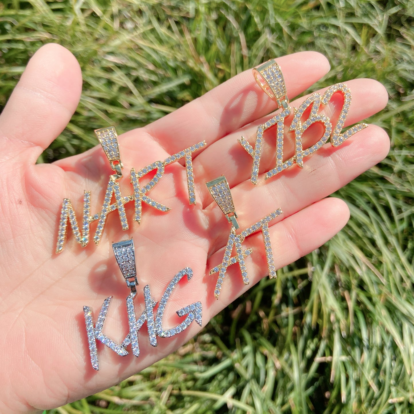small cursive letters customized diy gifts necklace jewelry