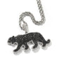 Iced Out Black Cz Diamond Leopard Pendant Necklace