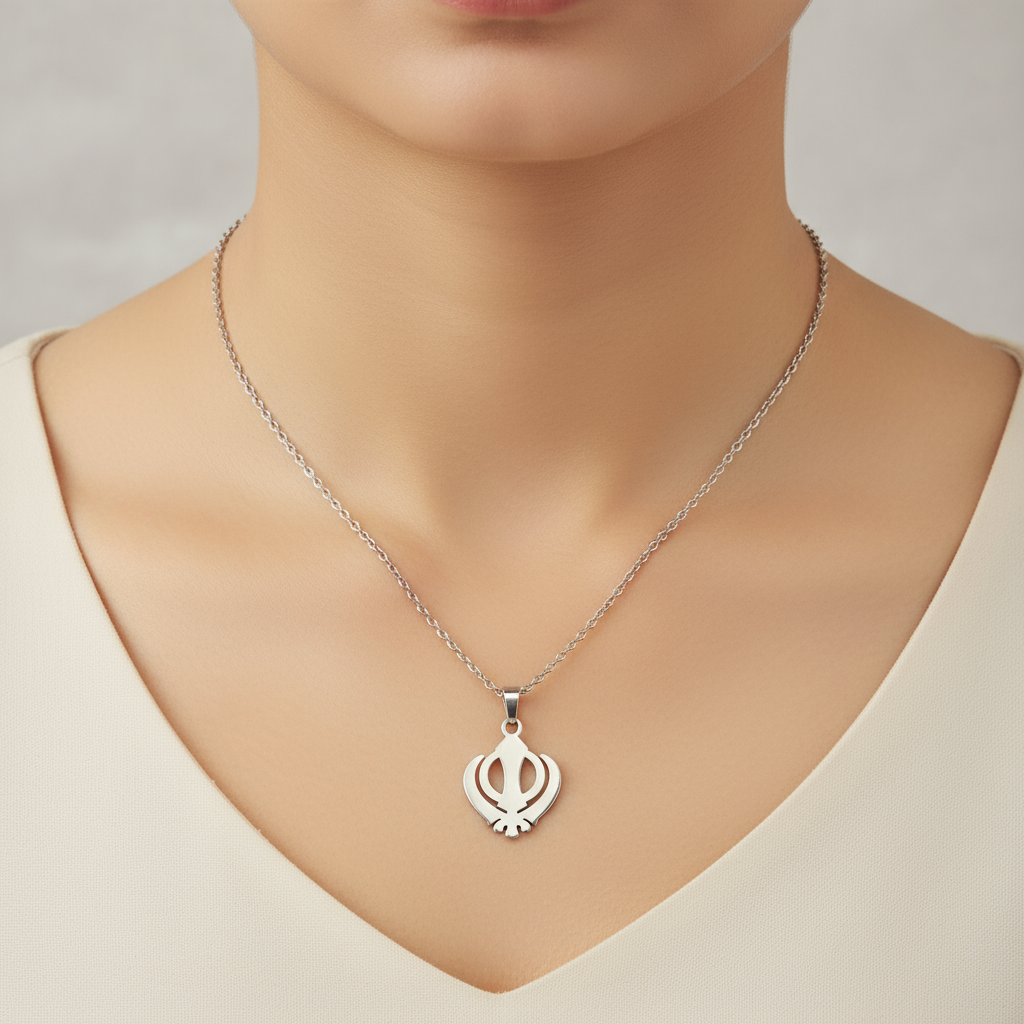 Khanda Silver; Necklace made to touch your soul | The best Religious Necklaces on earth
