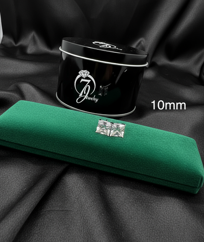 Real Silver Studs (Square  Stone)