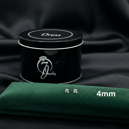 Real Silver Studs (Square  Stone)