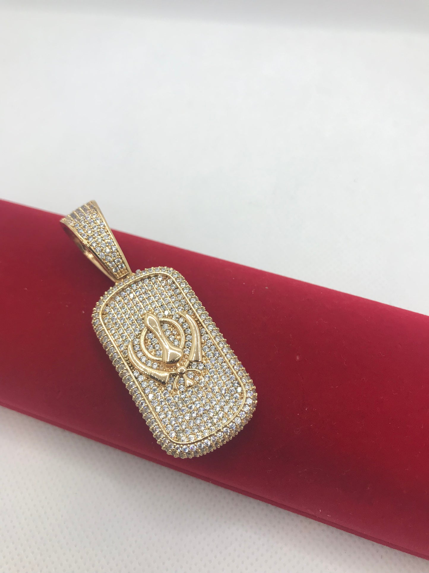 Iced out Khanda pendant