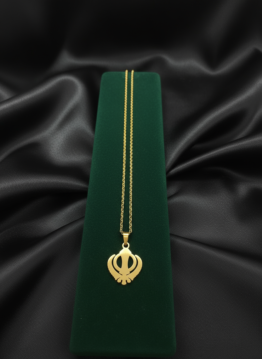 Khanda  Necklace; 18k Gold Plated