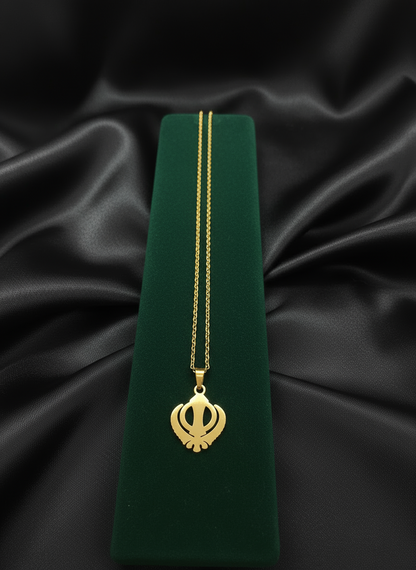 Khanda  Necklace; 18k Gold Plated