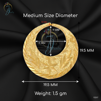 Star Sandblasting Nattiyan Earrings, Real Silver 24k Gold Filled