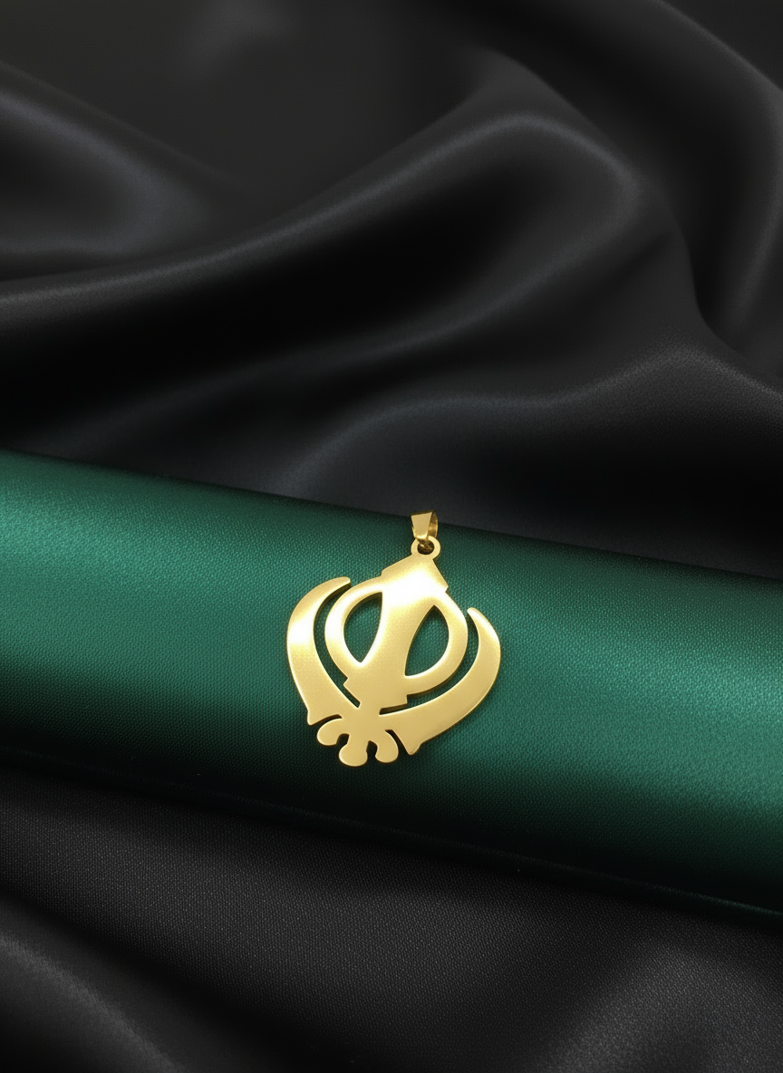 Khanda  Necklace; 18k Gold Plated