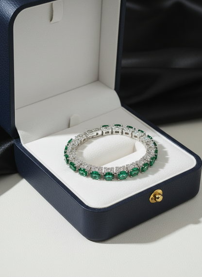 Gold plated emerald bracelet