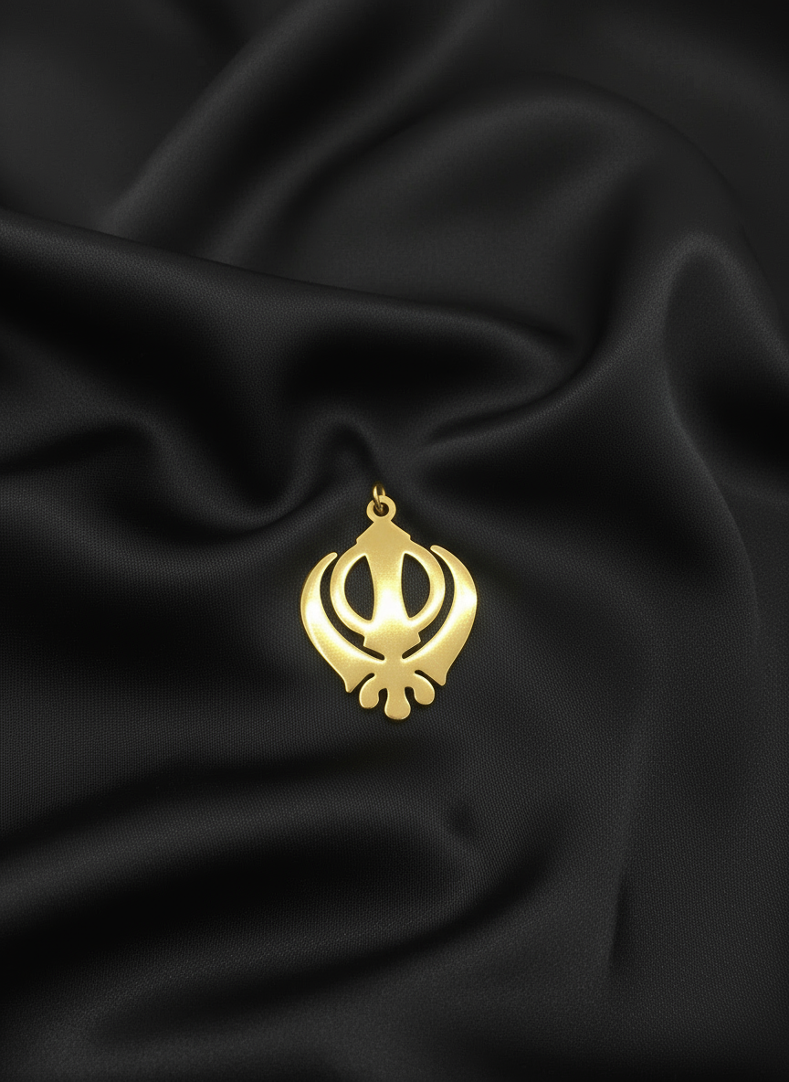 Khanda  Necklace; 18k Gold Plated