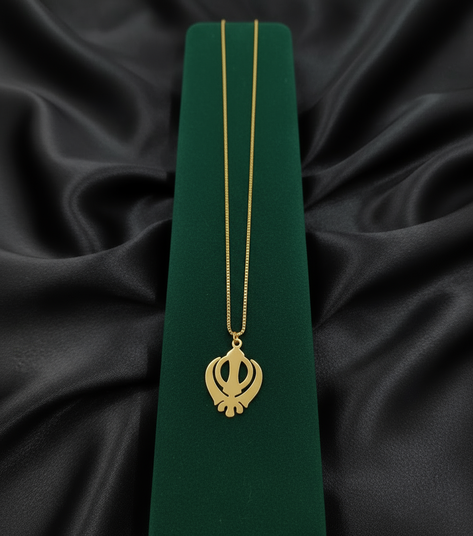 Khanda  Necklace; 18k Gold Plated