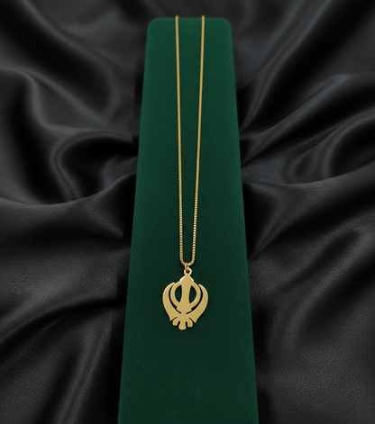 Khanda  Necklace; 18k Gold Plated