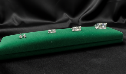 Real Silver Studs (Square  Stone)