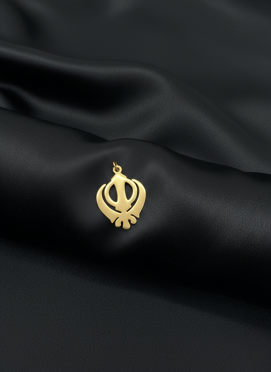 Khanda  Necklace; 18k Gold Plated