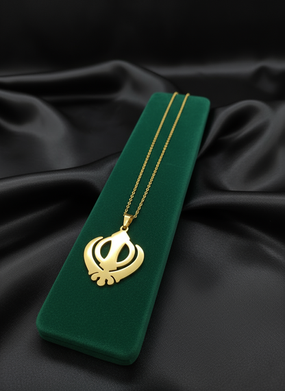 Khanda  Necklace; 18k Gold Plated