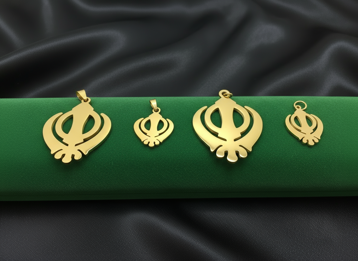 Khanda  Necklace; 18k Gold Plated