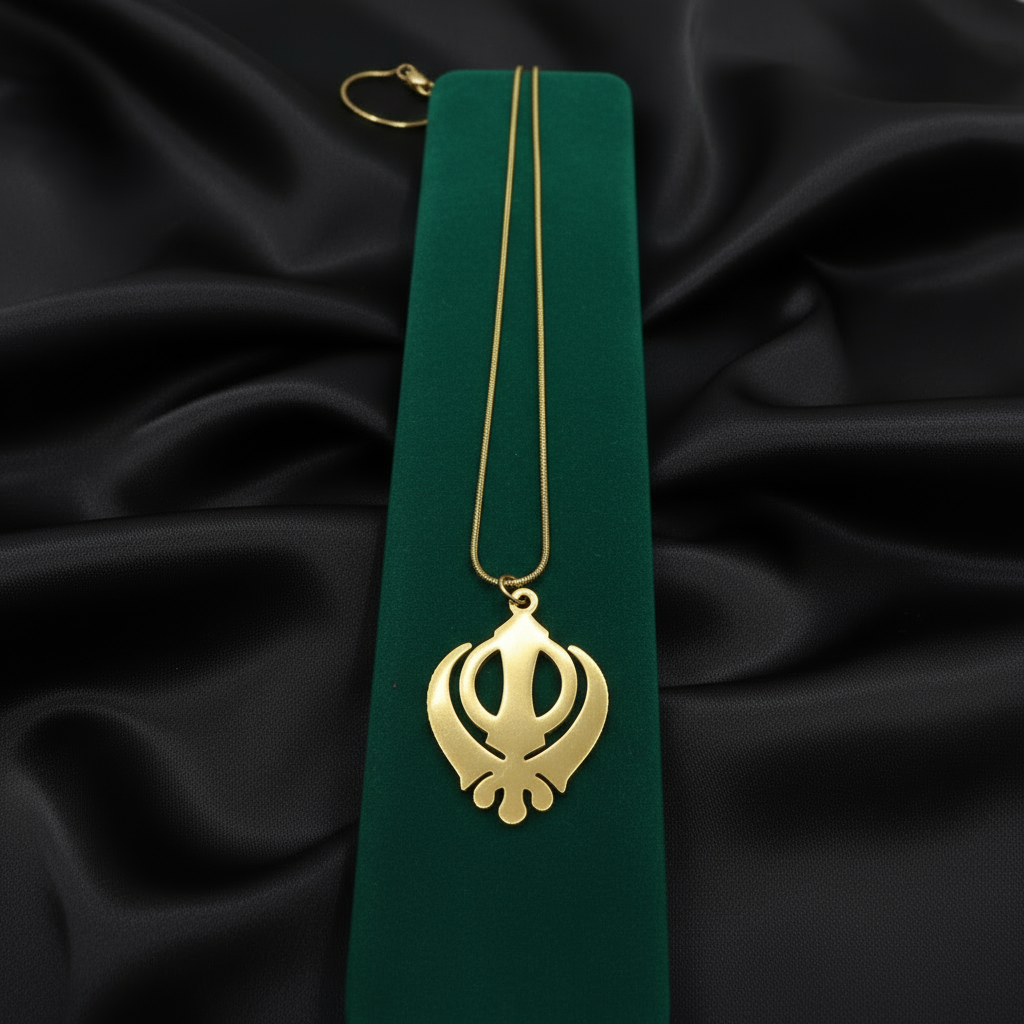 Khanda  Necklace; 18k Gold Plated