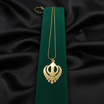 Khanda  Necklace; 18k Gold Plated