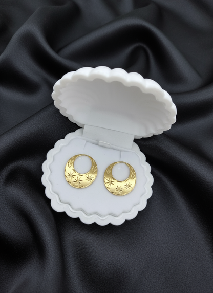 18k Real Gold Nattiyan Classic Earrings (Sizes Available)