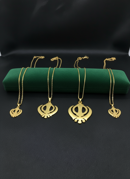 Khanda  Necklace; 18k Gold Plated