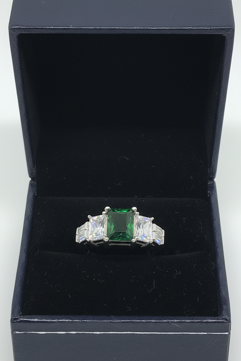 Bague en argent sterling 925 avec pierre en zircone cubique !