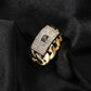 14K Gold Plated Cute Monaco S Cubic Zirconia Copper Cuban Ring