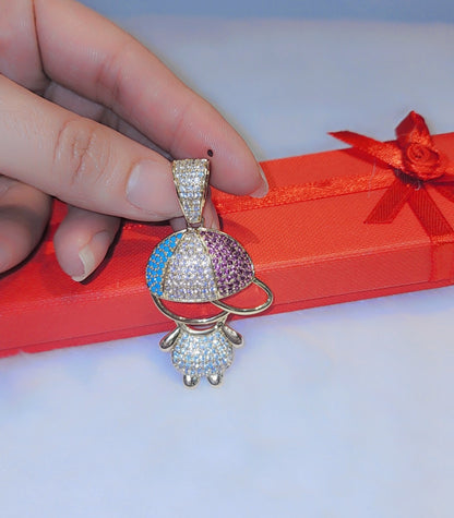 Iced out gold plated pendant