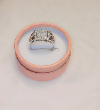Sterling silver iced out ring