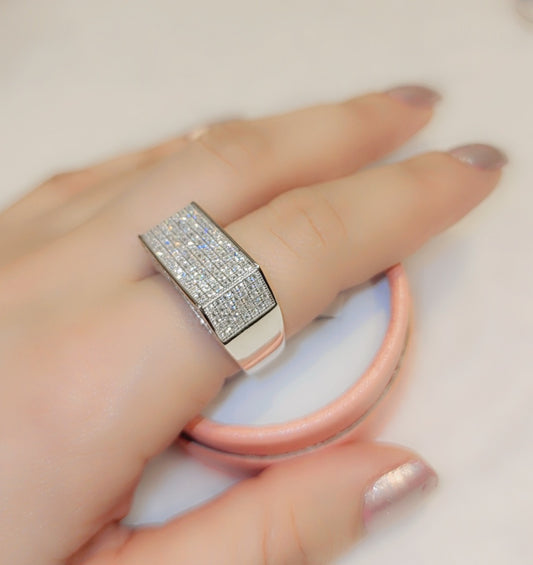 Bague en argent sterling avec effet glacé