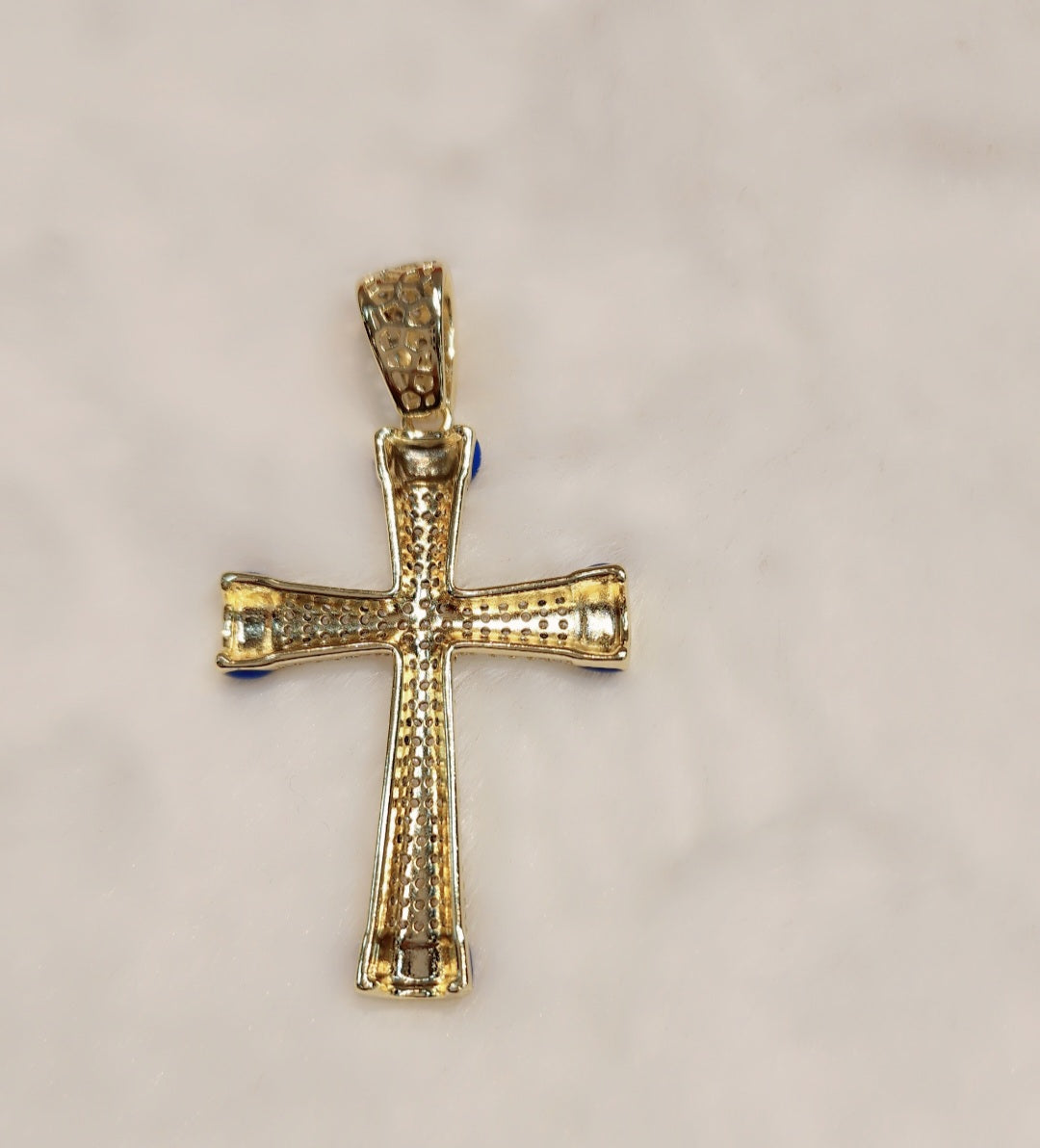 Iced out gold plated cross pendant