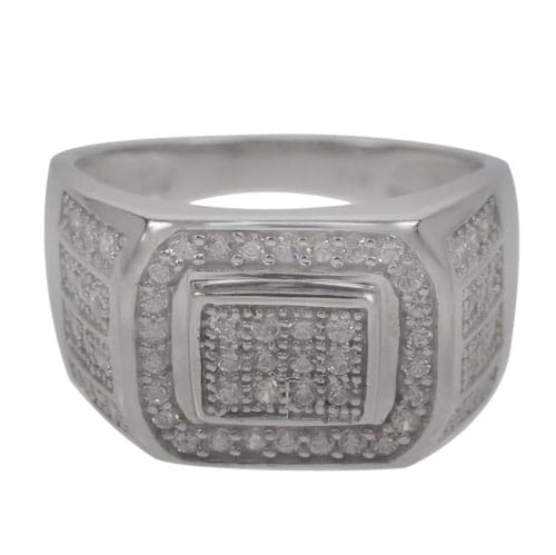 Sterling silver iced out ring